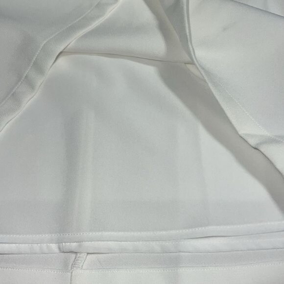 English Factory Sleeveless White Shift Dress With Navy Tie Collar Size Large - Picture 7 of 12